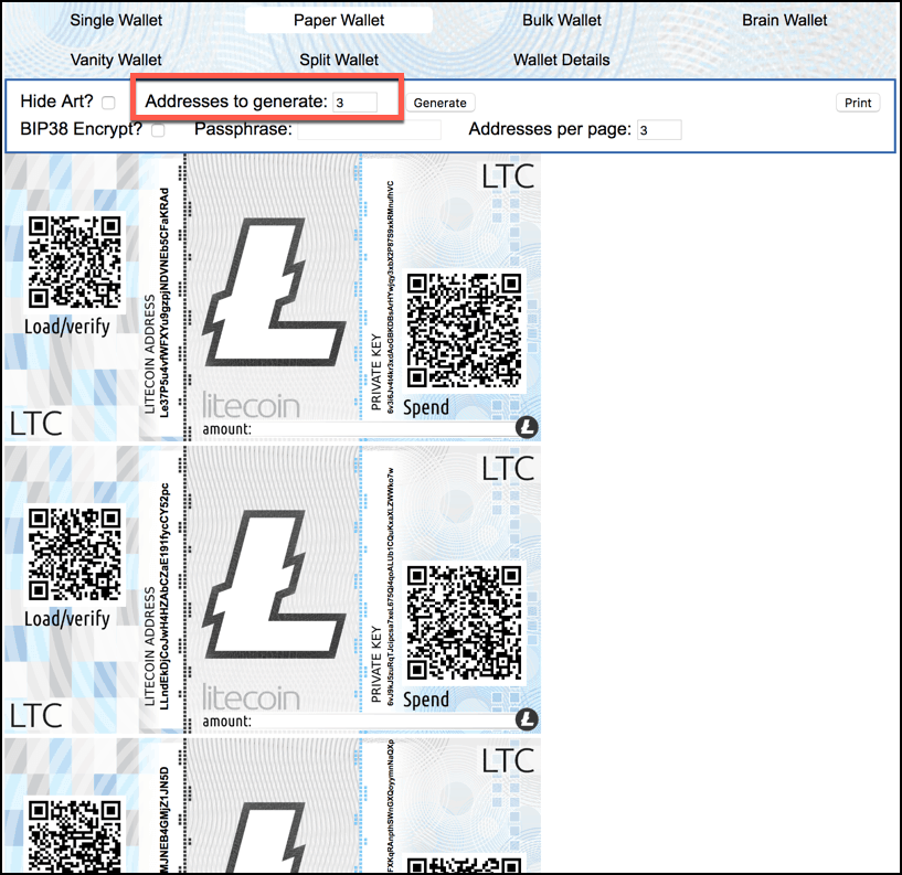 Litecoin how to produce a paper wallet бот на 2048 биткоин