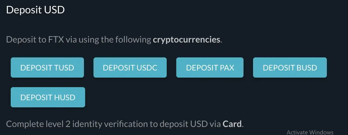 deposit funds to ftx