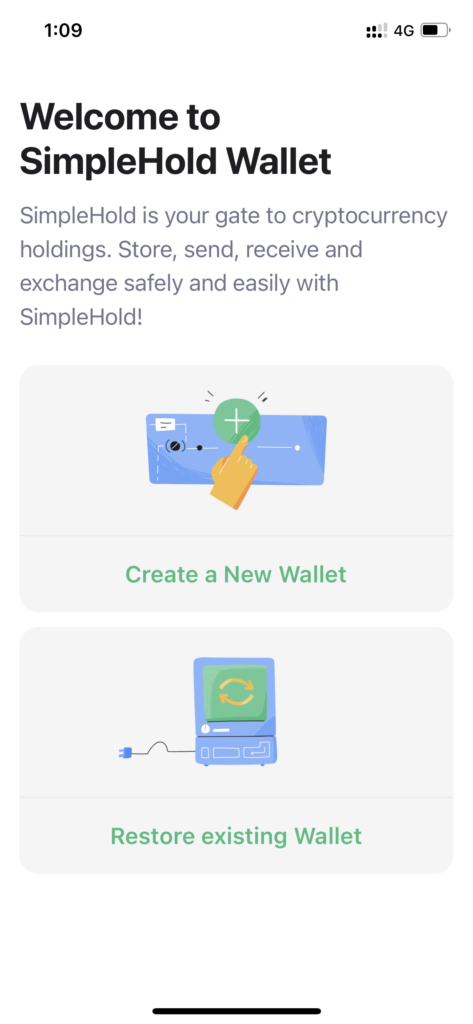 create a new wallet simplehold