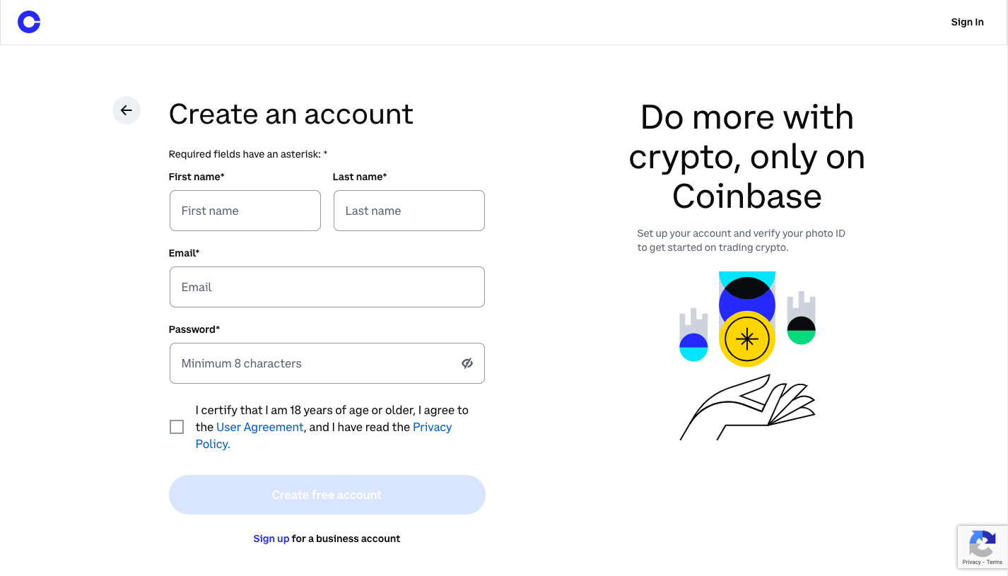 coinbase sign up