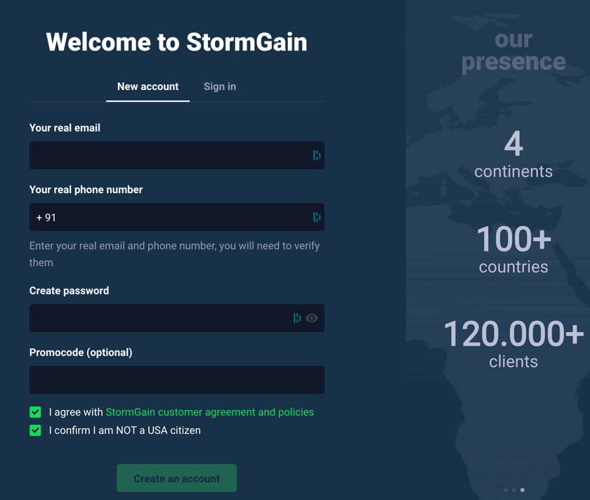 stromgain sign up