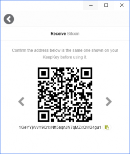 Receiving Crypto keepkey qr code