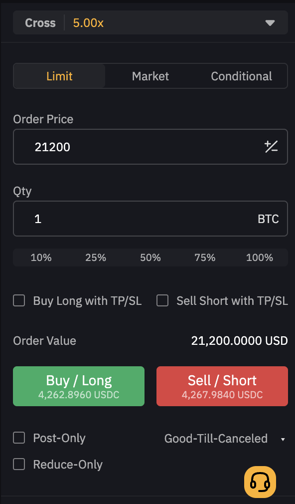 place bybit futures order